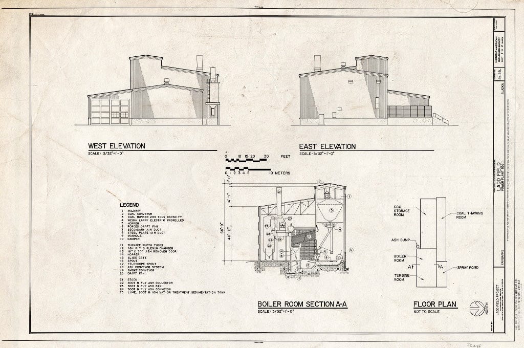 Blueprint HABS AK,6-FAIBA,1-L- (Sheet 1 of 2) - Ladd Field, Power Plant, Fort Wainwright, Fairbanks, Fairbanks North Star Borough, AK