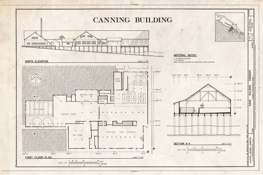 Blueprint Canning Building - Kake Salmon Cannery, 540 Keku Road, Kake, Wrangell-Petersburg Census Area, AK