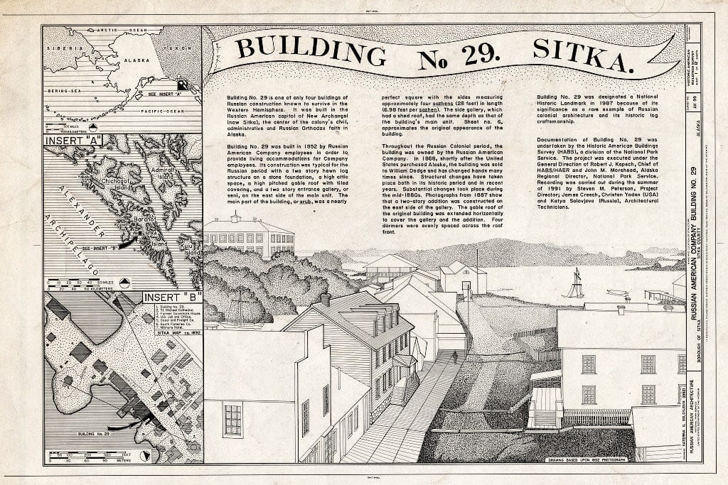 Blueprint HABS AK,17-Sitka,7- (Sheet 1 of 12) - Russian-American Company, Building No. 29, 202-206 Lincoln Street, Sitka, Sitka Borough, AK