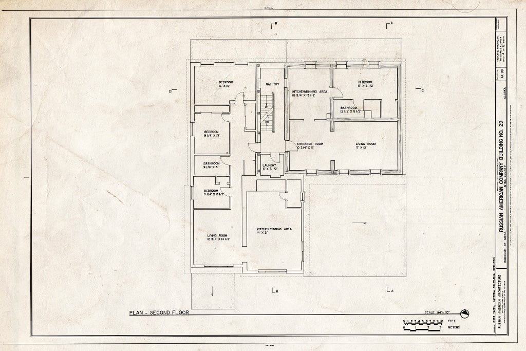 Blueprint HABS AK,17-Sitka,7- (Sheet 4 of 12) - Russian-American Company, Building No. 29, 202-206 Lincoln Street, Sitka, Sitka Borough, AK