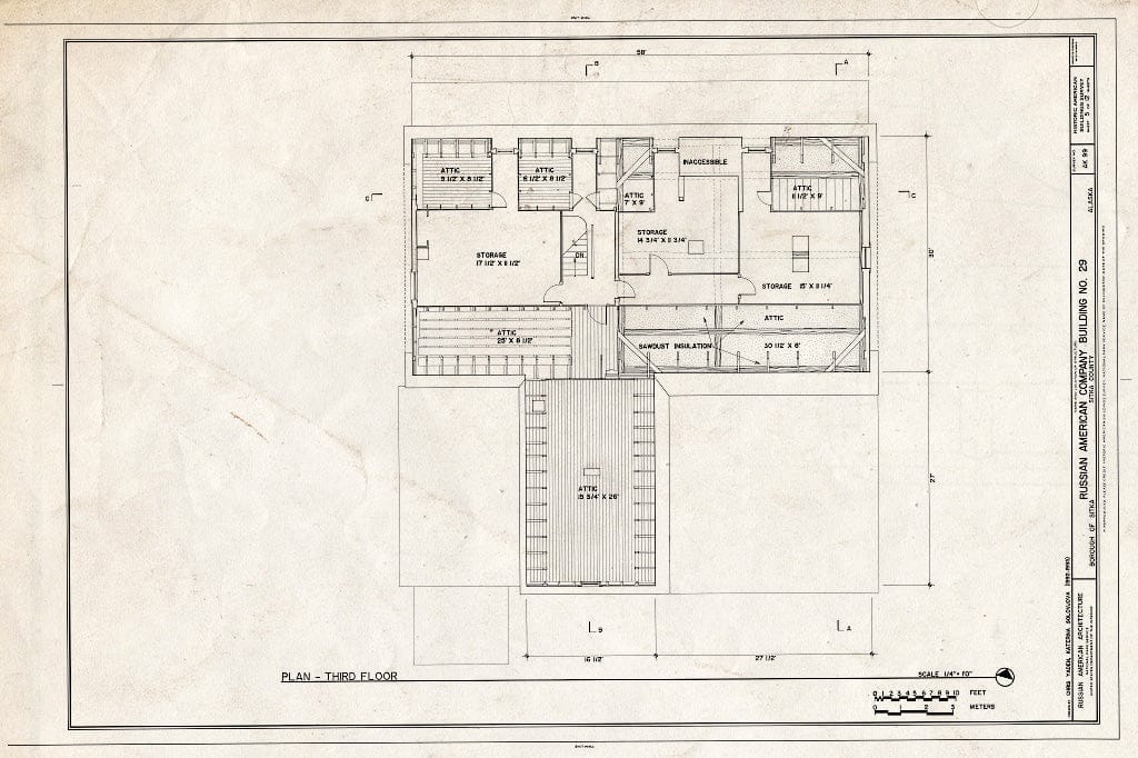 Blueprint HABS AK,17-Sitka,7- (Sheet 5 of 12) - Russian-American Company, Building No. 29, 202-206 Lincoln Street, Sitka, Sitka Borough, AK