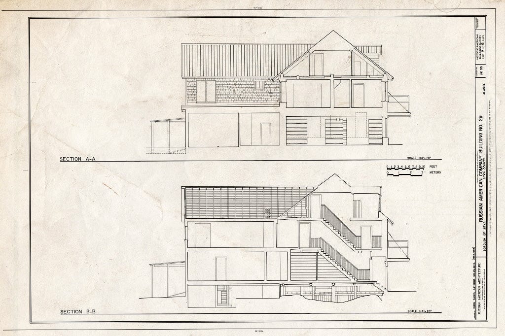 Blueprint HABS AK,17-Sitka,7- (Sheet 9 of 12) - Russian-American Company, Building No. 29, 202-206 Lincoln Street, Sitka, Sitka Borough, AK