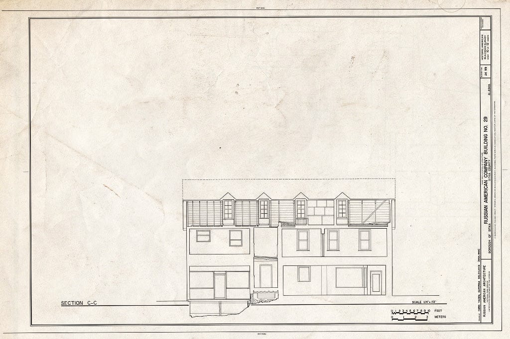 Blueprint HABS AK,17-Sitka,7- (Sheet 10 of 12) - Russian-American Company, Building No. 29, 202-206 Lincoln Street, Sitka, Sitka Borough, AK