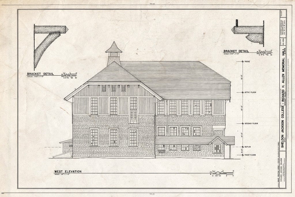 Blueprint HABS AK,17-Sitka,4A- (Sheet 8 of 19) - Sheldon Jackson College, Richard H. Allen Memorial Hall, Lincoln Street, Sitka, Sitka Borough, AK