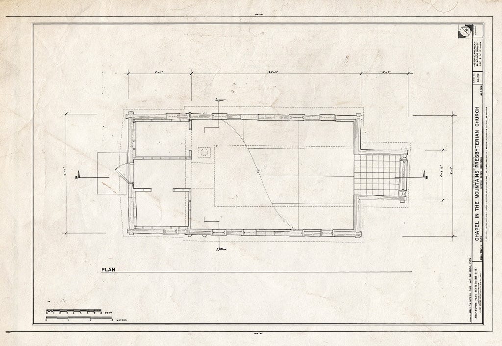 Blueprint 1. Plan - Chapel in The Mountains Presbyterian Church, Airport Road, Anaktuvuk Pass, North Slope Borough, AK