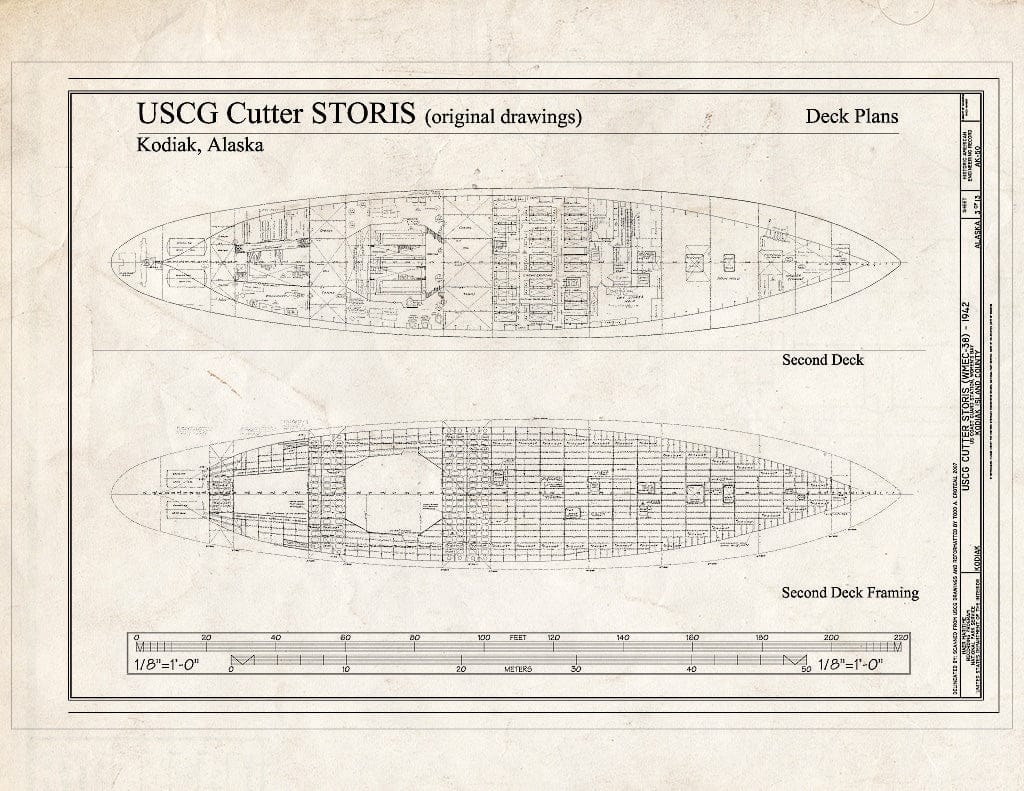 Blueprint Deck Plans - US Coast Guard Cutter STORIS, Womens Bay, Kodiak, Kodiak Island Borough, AK