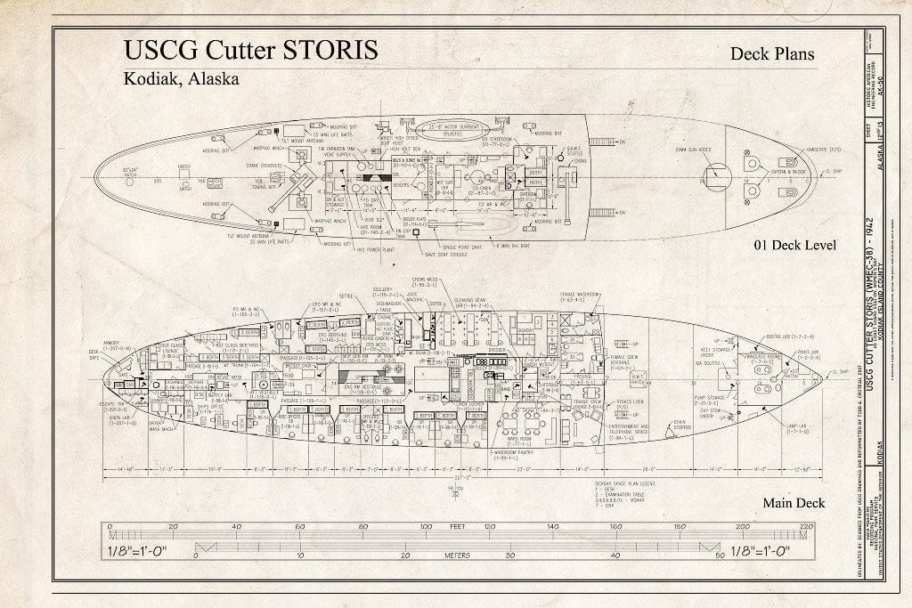 Blueprint Deck Plans - US Coast Guard Cutter STORIS, Womens Bay, Kodiak, Kodiak Island Borough, AK