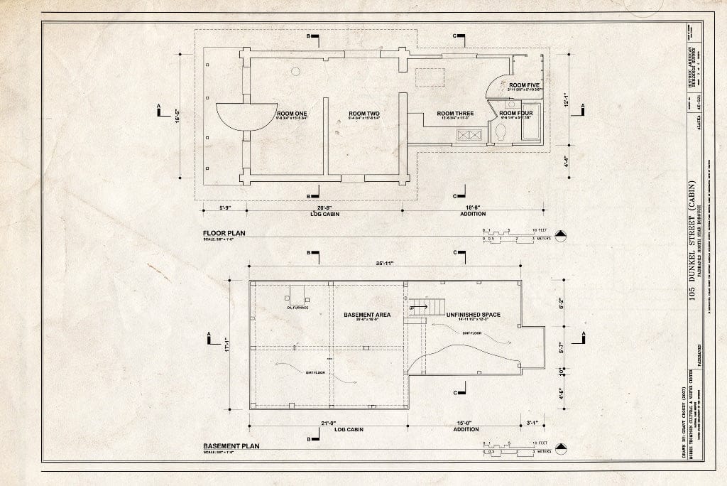 Blueprint Floor Plans - 105 Dunkel Street (Cabin), 105 Dunkel Street, Fairbanks, Fairbanks North Star Borough, AK