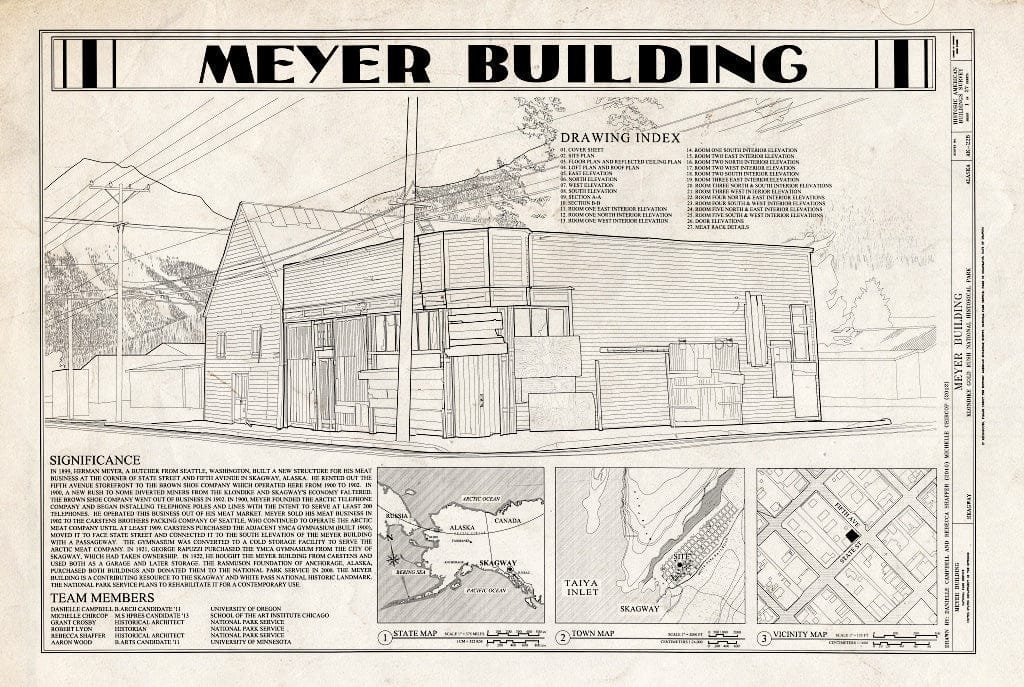 Blueprint Cover Sheet - Meyer Meat Market Building, 495 State Street, Skagway, Skagway, AK