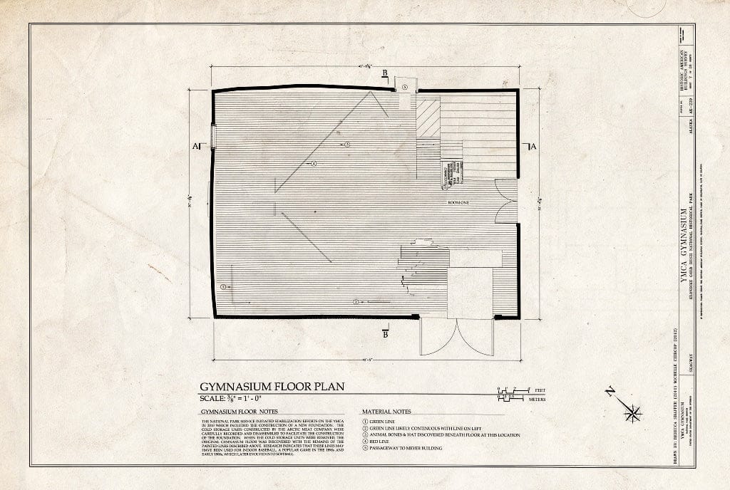 Blueprint Gymnasium Floor Plan - YMCA Gymnasium, 475 State Street, Skagway, Skagway, AK