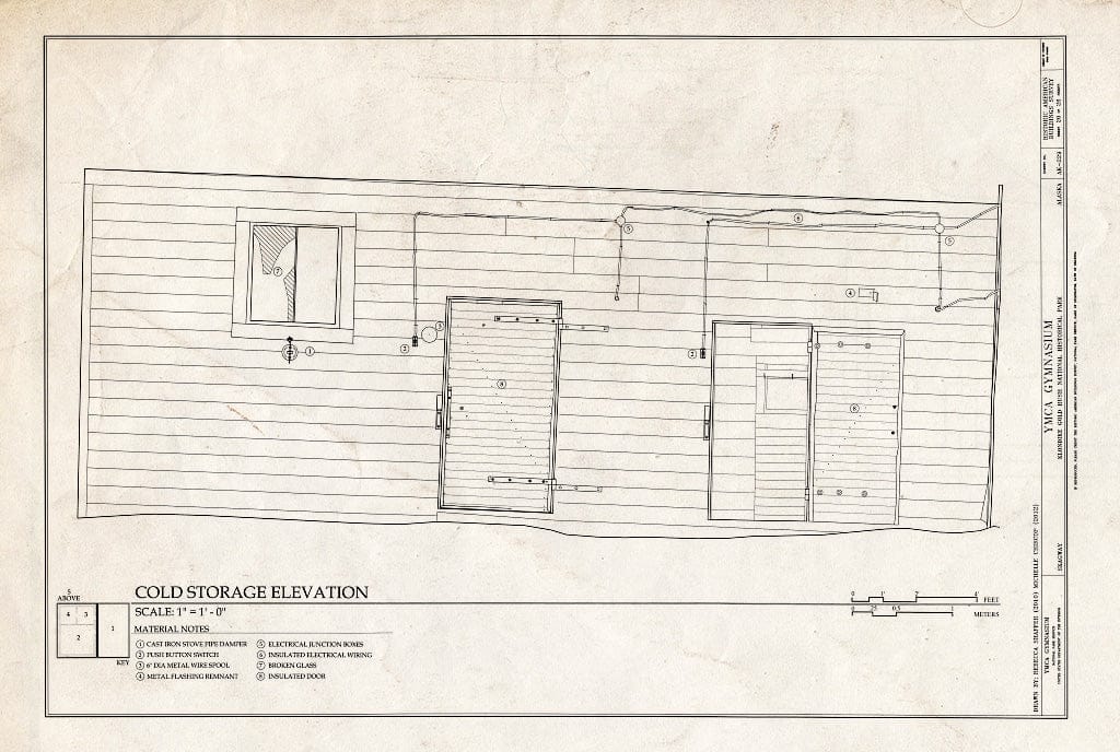 Blueprint Cold Storage Elevation - YMCA Gymnasium, 475 State Street, Skagway, Skagway, AK