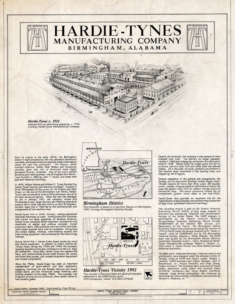 Blueprint Cover - Hardie-Tynes Manufacturing Company, 800 Twenty-Eighth Street, North, Birmingham, Jefferson County, AL