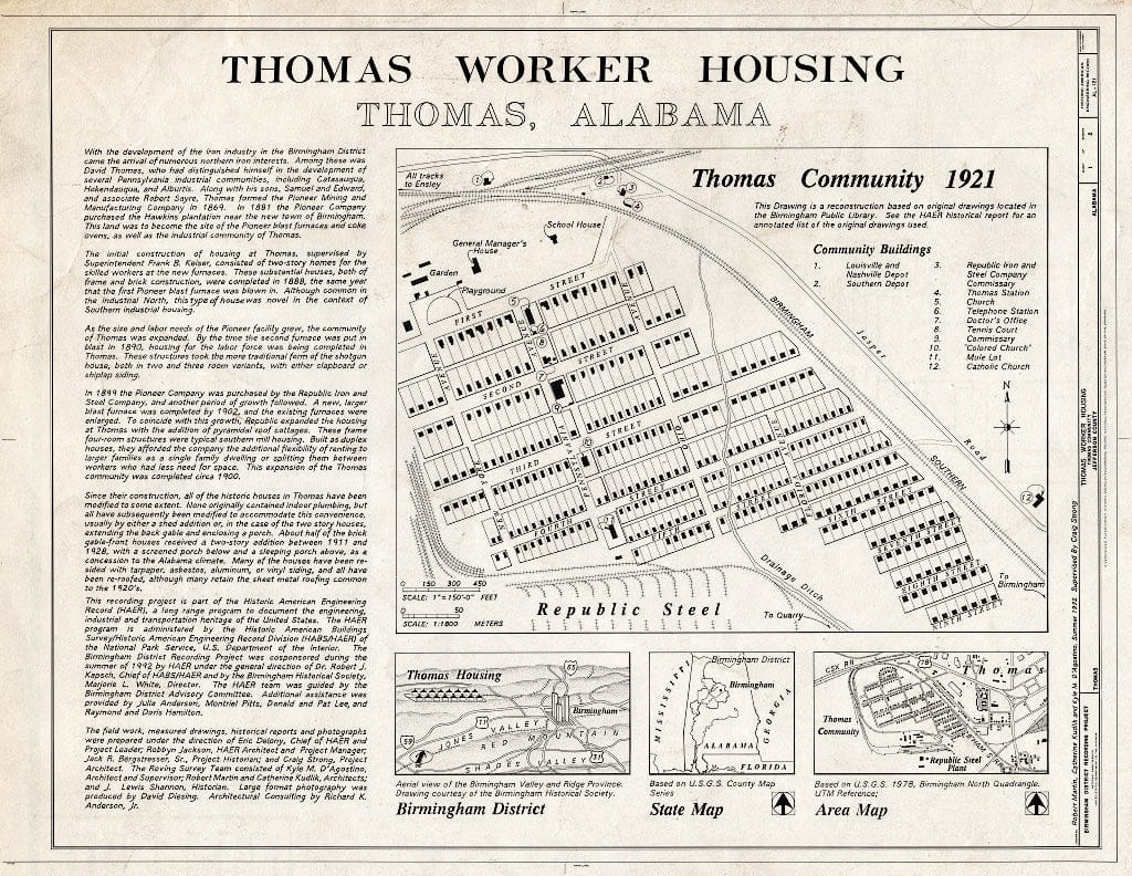 Blueprint Cover - Thomas Worker Housing, Thomas, Jefferson County, AL