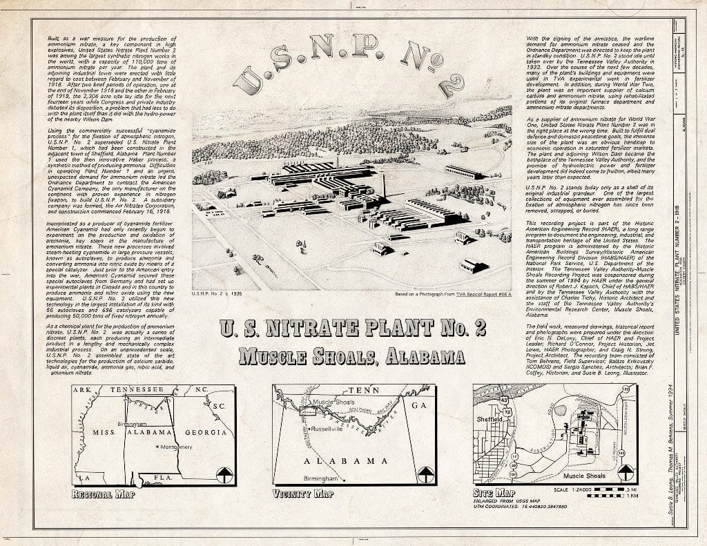 Blueprint Cover - United States Nitrate Plant No. 2, Reservation Road, Muscle Shoals, Muscle Shoals, Colbert County, AL