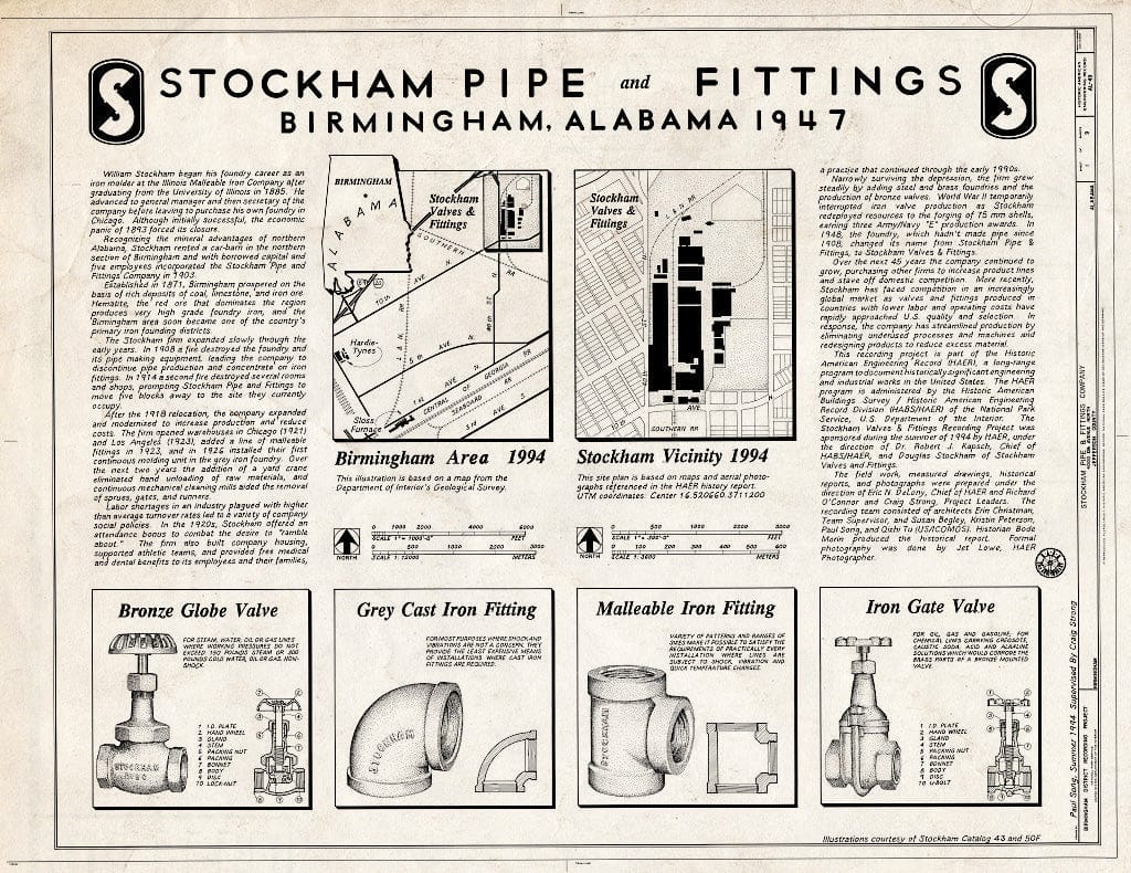 Blueprint Cover - Stockham Pipe & Fittings Company, 4000 Tenth Avenue North, Birmingham, Jefferson County, AL