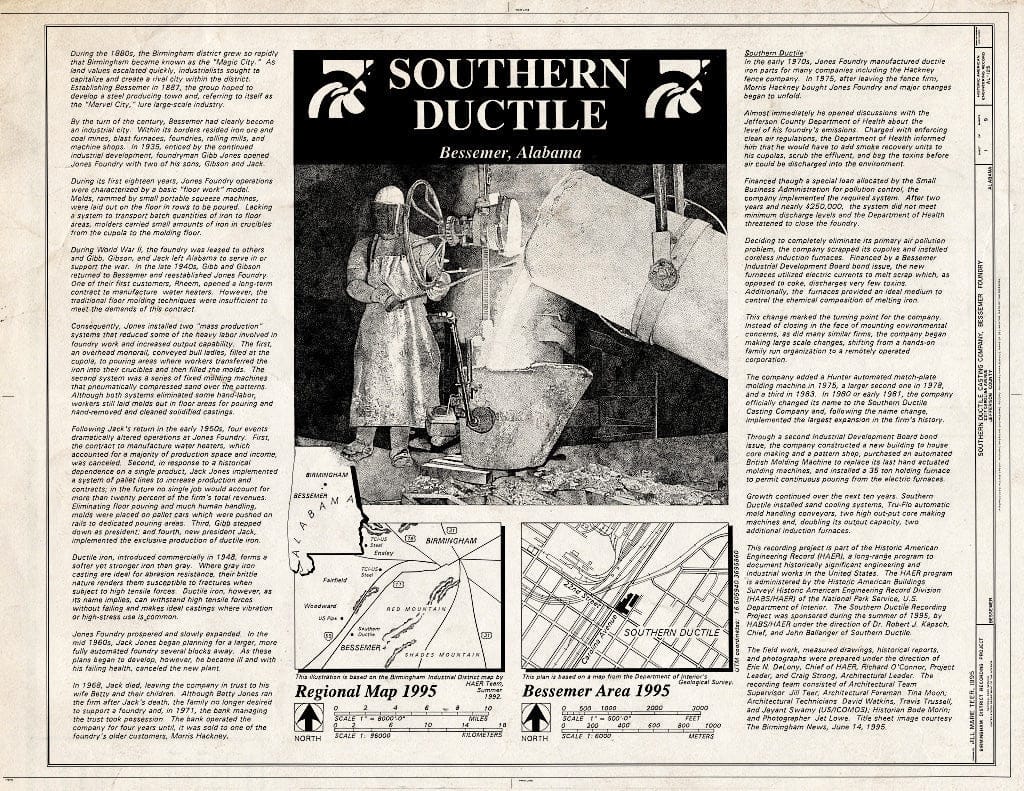 Blueprint Cover - Southern Ductile Casting Company, Bessemer Foundry, 2217 Carolina Avenue, Bessemer, Jefferson County, AL