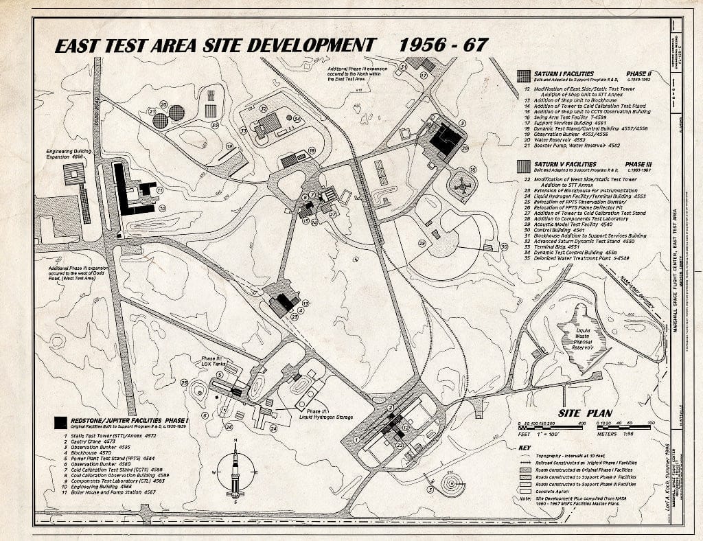 Blueprint East Test Area Site Development 1956-67 - Marshall Space Flight Center, East Test Area, Dodd Road, Huntsville, Madison County, AL