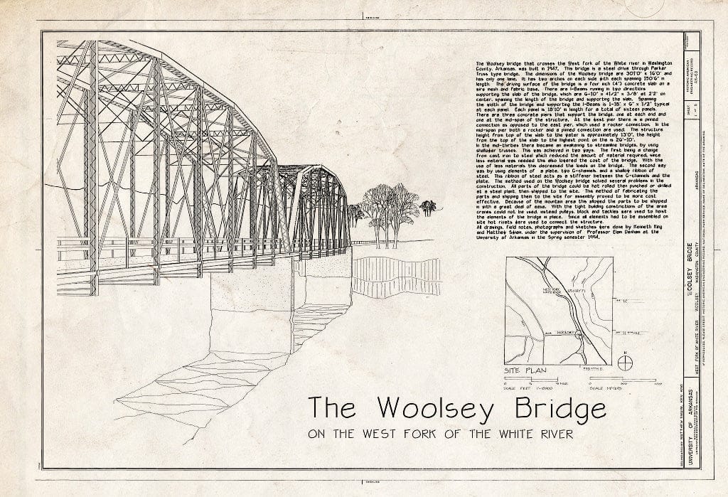 Blueprint Cover Sheet - Woolsey Bridge, County Road 1408, Woolsey, Washington County, AR