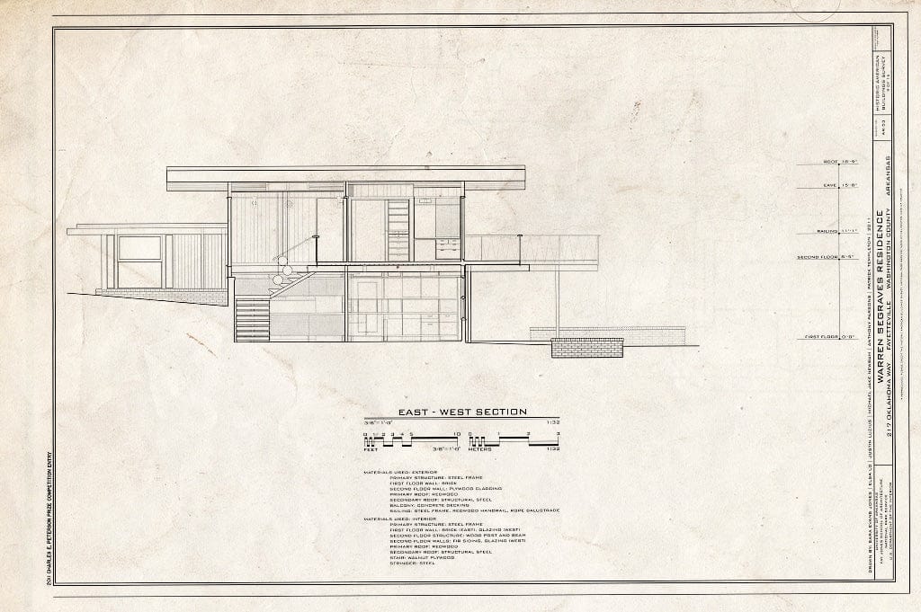 Blueprint 9. Section - Warren Segraves Residence, 217 Oklahoma Way, Fayetteville, Washington County, AR