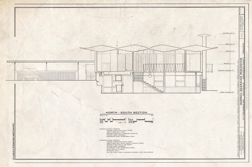 Blueprint 10. Section - Warren Segraves Residence, 217 Oklahoma Way, Fayetteville, Washington County, AR