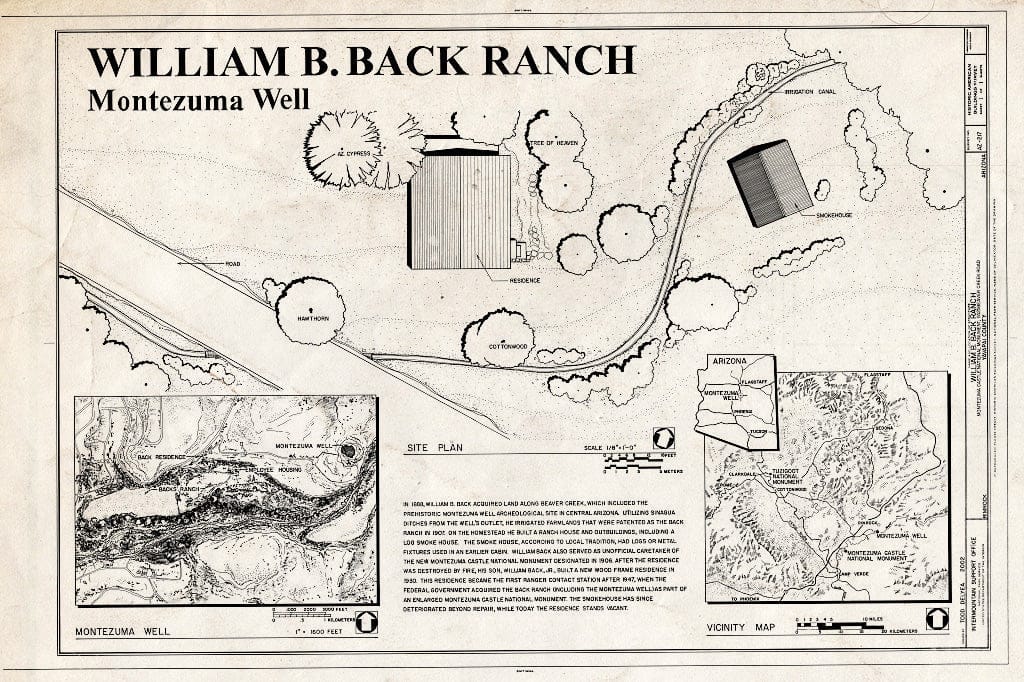 Blueprint Cover Sheet & Site Plan - William B. Back Ranch, 5525 Beaver Creek Road, Rimrock, Yavapai County, AZ