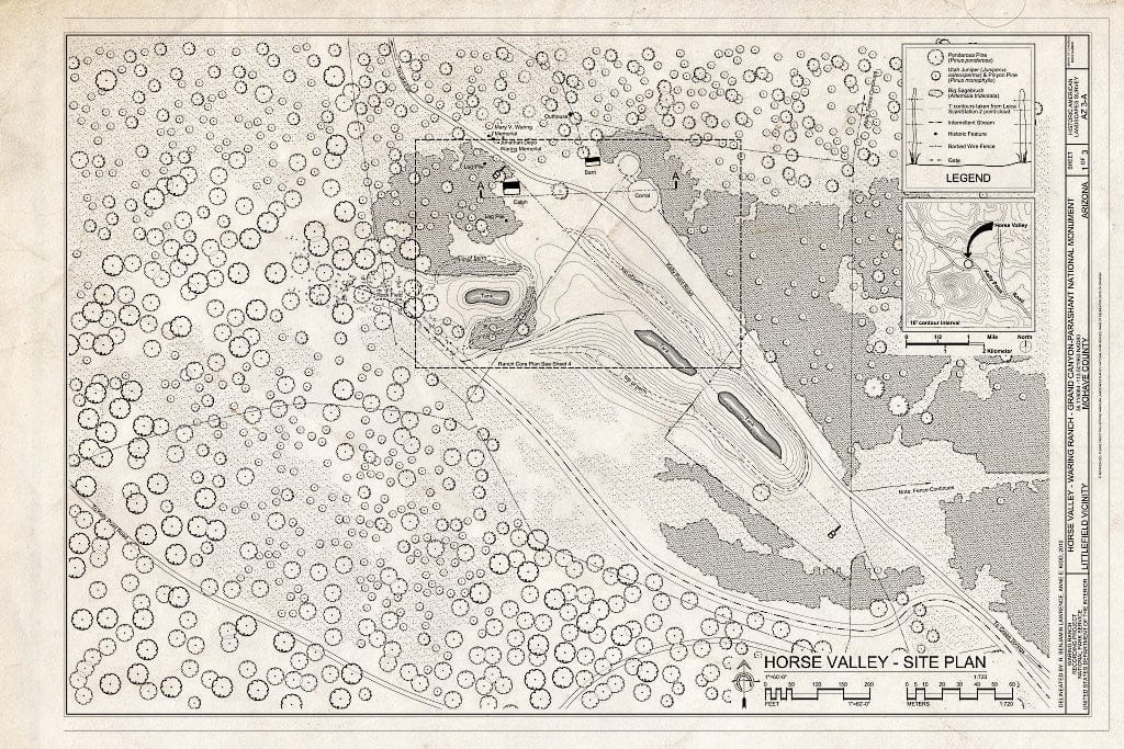 Blueprint 1. Site Plan - Horse Valley Ranch, Littlefield, Mohave County, AZ