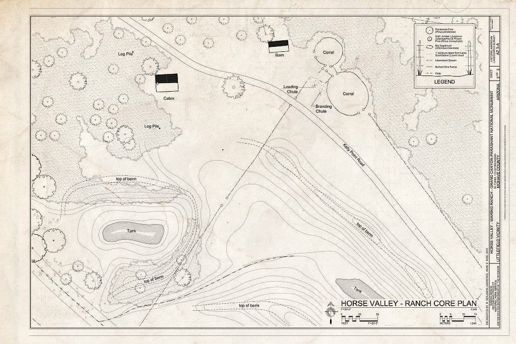 Blueprint 2. Ranch Core Plan - Horse Valley Ranch, Littlefield, Mohave County, AZ