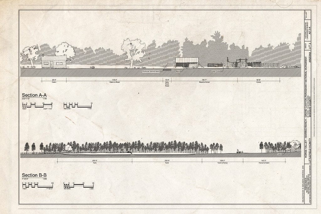 Blueprint 3. Sections - Horse Valley Ranch, Littlefield, Mohave County, AZ