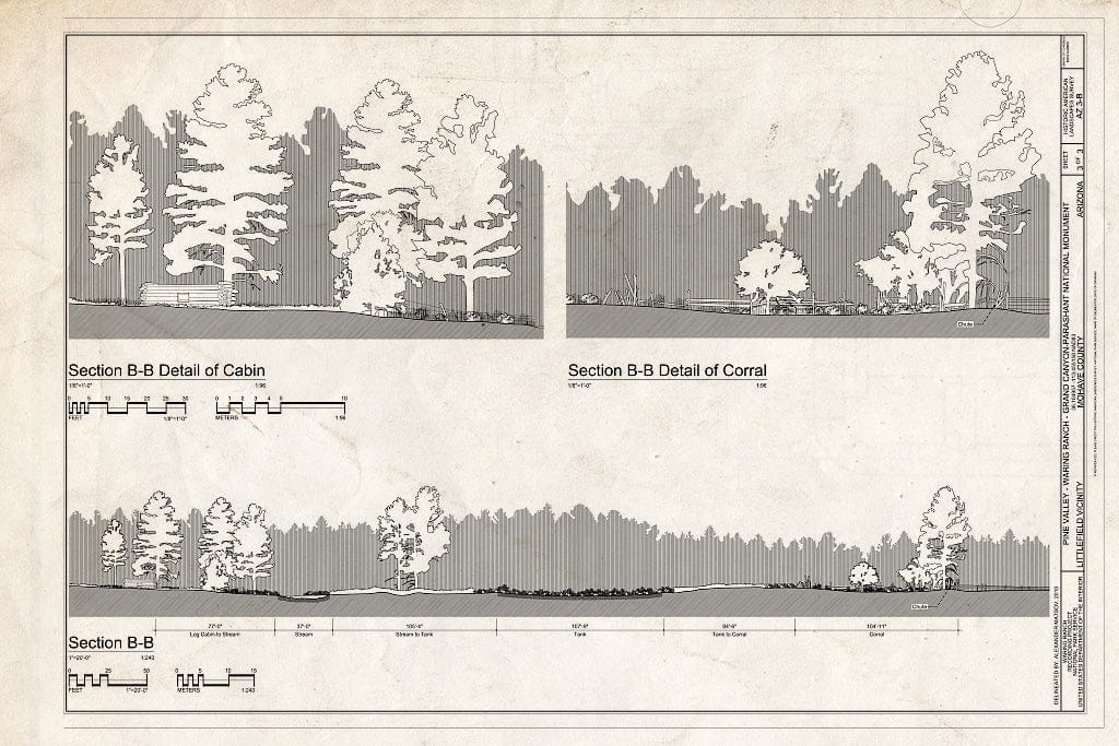 Blueprint 3. Section B-B - Pine Valley, Littlefield, Mohave County, AZ