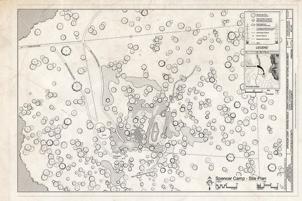 Blueprint 1. Site Plan - Spencer Camp, Littlefield, Mohave County, AZ