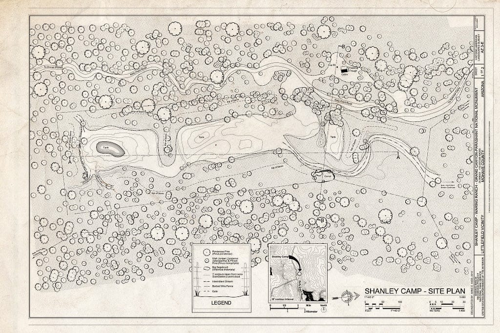 Blueprint 1. Site Plan - Shanley Camp, Littlefield, Mohave County, AZ