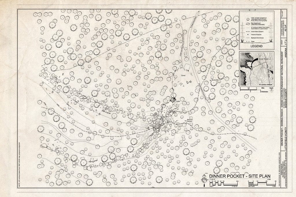 Blueprint 1. Site Plan - Dinner Pocket, Littlefield, Mohave County, AZ