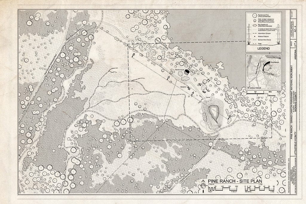 Blueprint 2. Site Plan - Pine Ranch, Littlefield, Mohave County, AZ