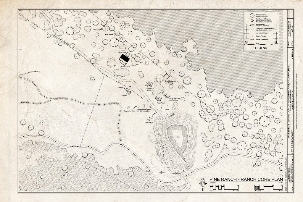 Blueprint 3. Ranch Core Plan - Pine Ranch, Littlefield, Mohave County, AZ