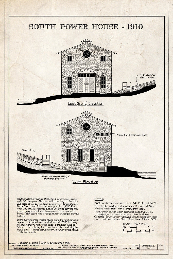 Blueprint Ground Floor - Battle Creek Hydroelectric System, Battle Creek & Tributaries, Red Bluff, Tehama County, CA