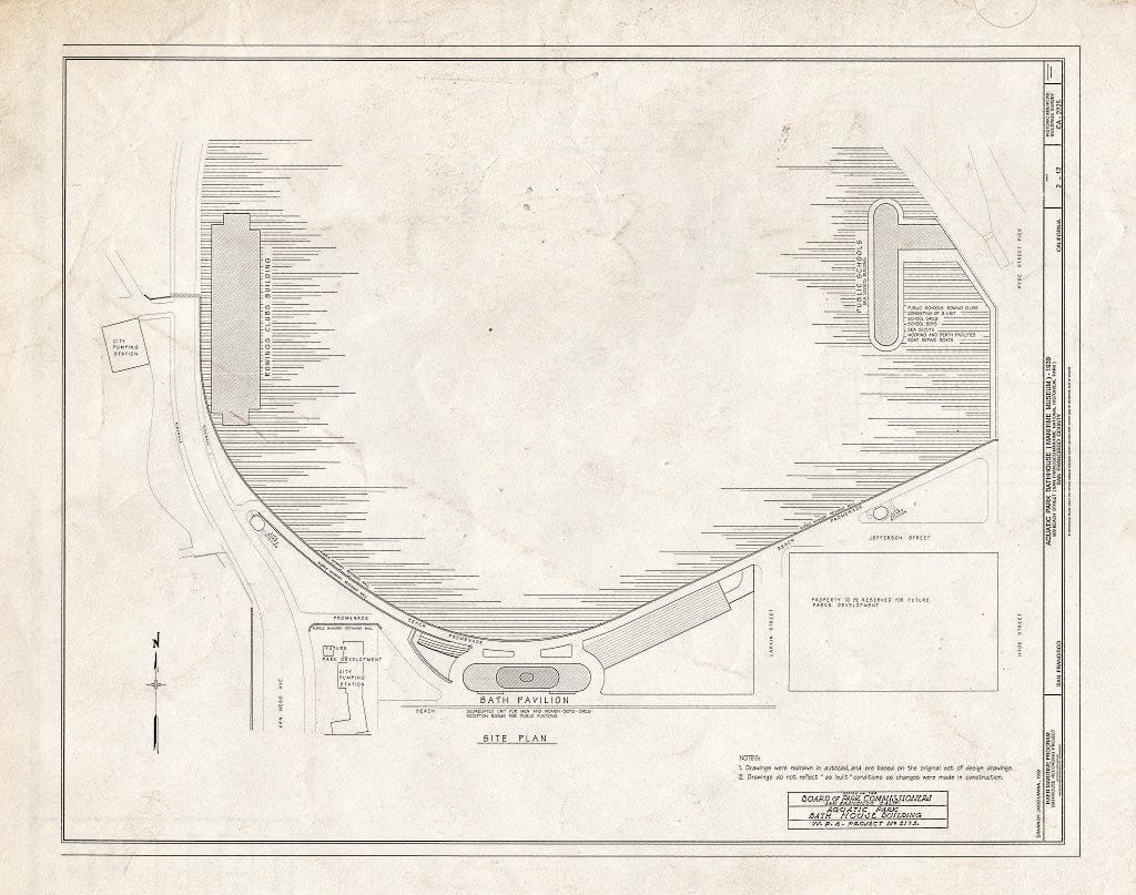 Blueprint 2. Site Plan - Aquatic Park Bathhouse, 900 Beach Street, San Francisco, San Francisco County, CA