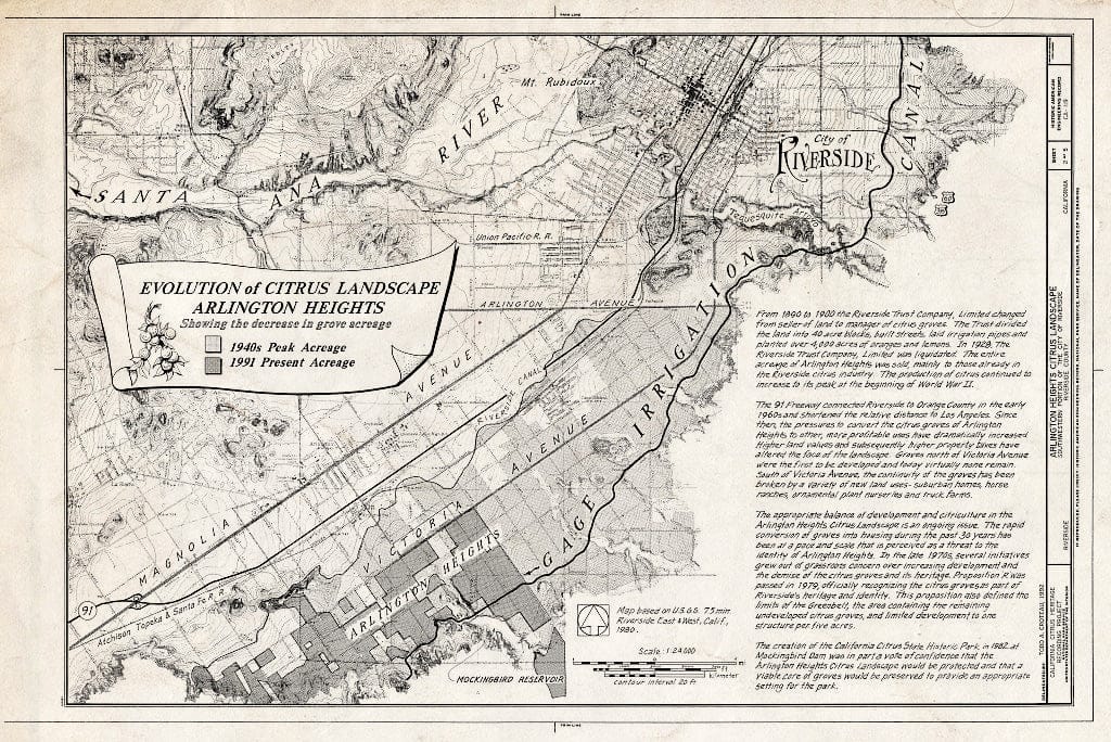 Blueprint Evolution of Citrus Landscape, Arlington Heights - Arlington Heights Citrus Landscape, Southwestern Portion of City of Riverside, Riverside, Riverside County, CA