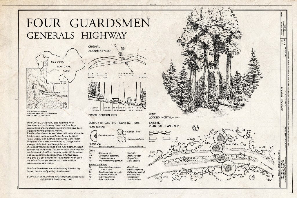 Blueprint Four Guardsman General Highway - Generals Highway, Three Rivers, Tulare County, CA