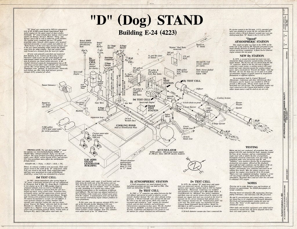 Blueprint D (Dog) Stand, Building E-24 (4223) - Jet Propulsion Laboratory Edwards Facility, Edwards Air Force Base, Boron, Kern County, CA