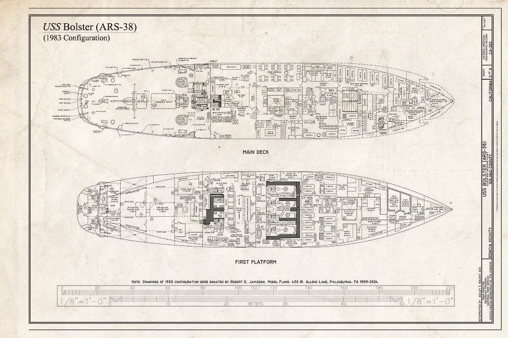 Blueprint 1983 Configuration, Main Deck, First Platform - Bolster, Suisun Bay Reserve Fleet, Benicia, Solano County, CA