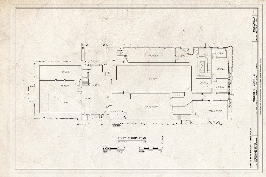 Blueprint First Floor Plan - Yosemite Museum, 9037 Village Drive, Yosemite Village, Mariposa County, CA