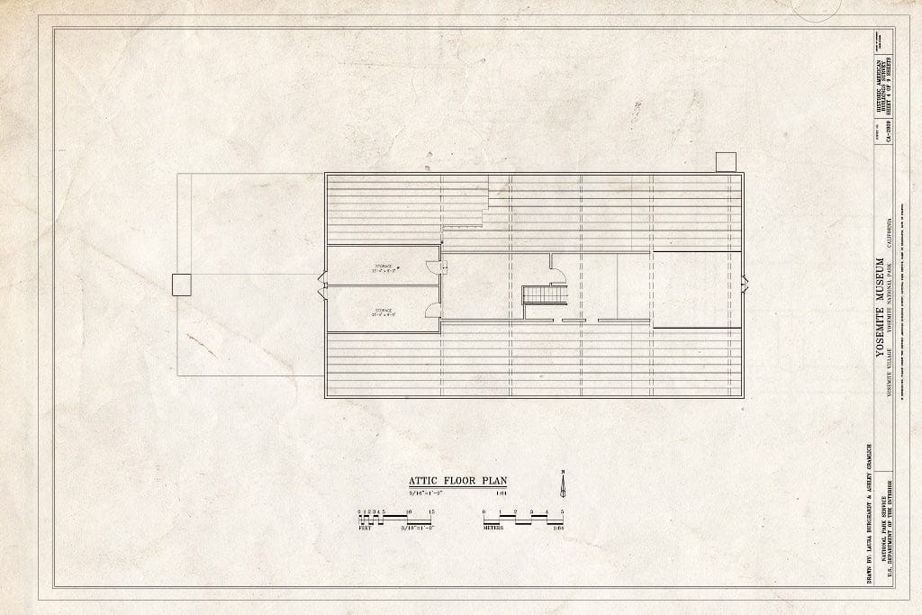 Blueprint Attic Floor Plan - Yosemite Museum, 9037 Village Drive, Yosemite Village, Mariposa County, CA