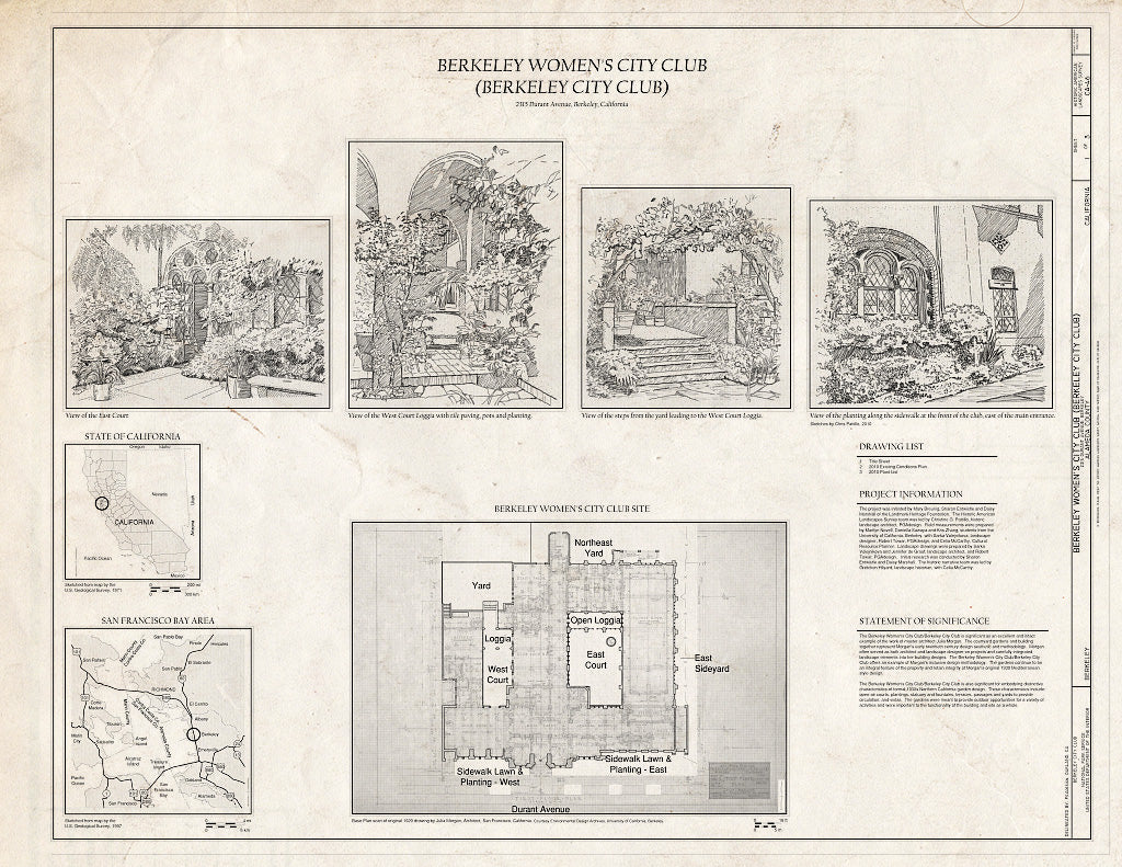 Blueprint Berkeley Women's City Club Title Sheet - Berkeley Women's City Club, 2315 Durant Avenue, Berkeley, Alameda County, CA