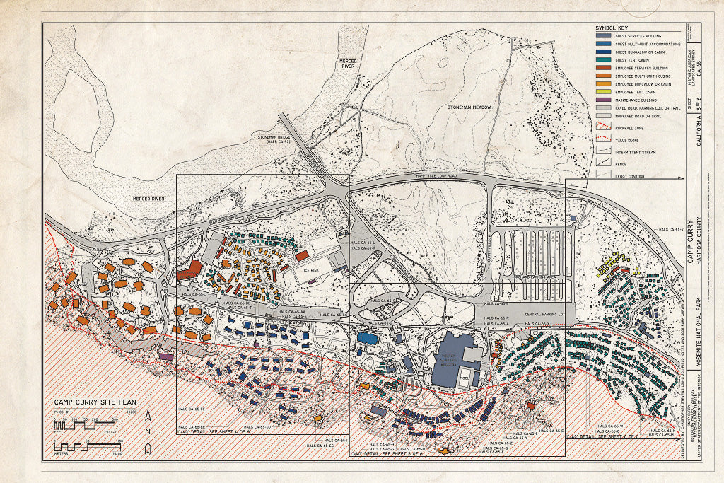 Blueprint Camp Curry Site Plan - Camp Curry, Curry Village, Mariposa County, CA