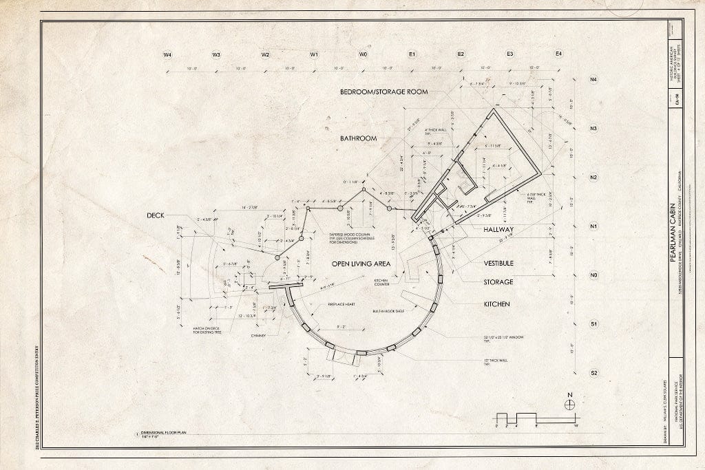 Blueprint Dimensional Plan - Pearlman Cabin, 52820 Middleridge Drive, Idyllwild, Riverside County, CA