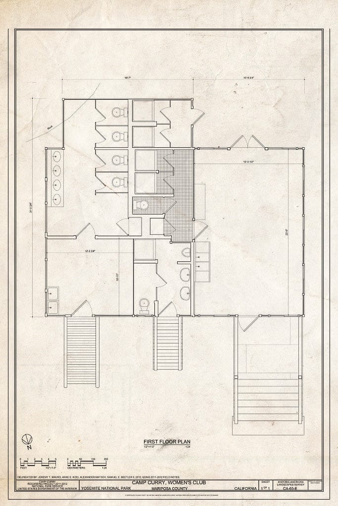 Blueprint Camp Curry, Women's Club First Floor Plan - Camp Curry, Women's Club, Curry Village, Mariposa County, CA