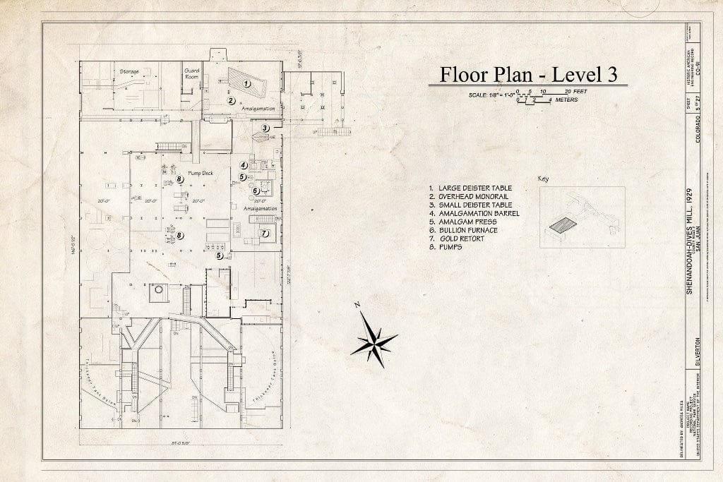 Blueprint 5. Floor Plan - Level Three - Shenandoah-Dives Mill, 135 County Road 2, Silverton, San Juan County, CO