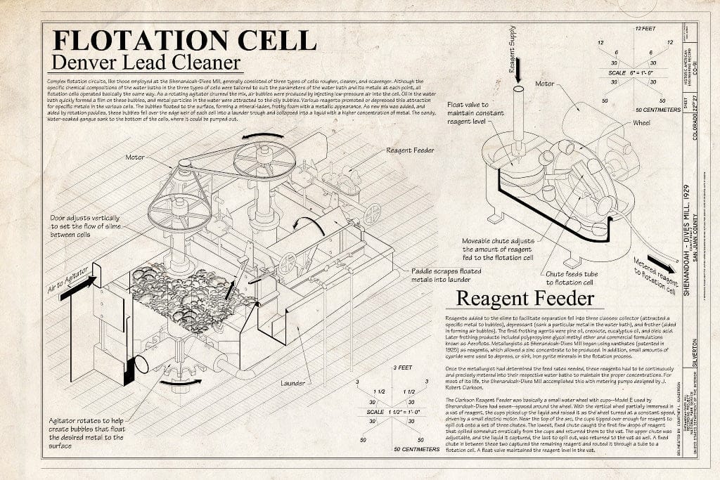 Blueprint 22. Flotation Cell: Denver Lead Cleaner - Shenandoah-Dives Mill, 135 County Road 2, Silverton, San Juan County, CO