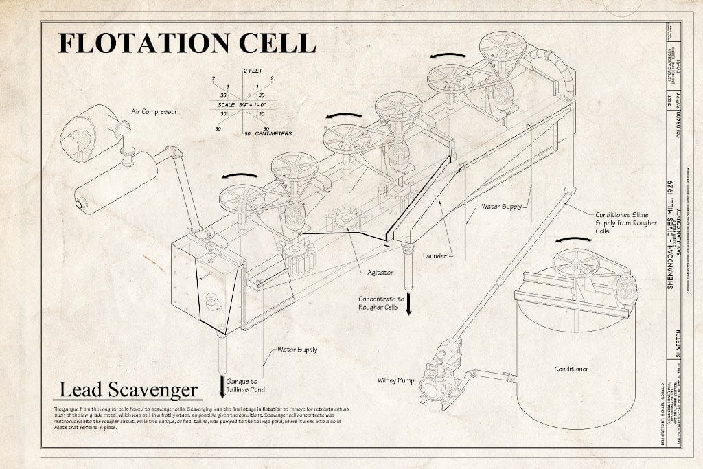 Blueprint 23. Flotation Cell: Lead Scavenger - Shenandoah-Dives Mill, 135 County Road 2, Silverton, San Juan County, CO