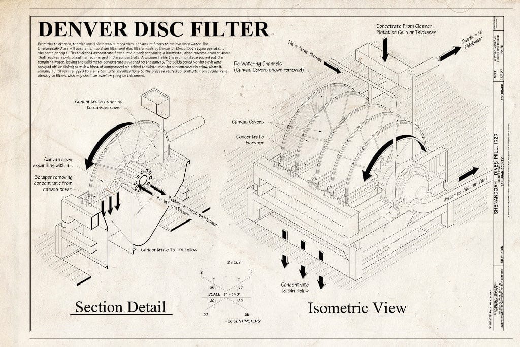 Blueprint 24. Denver Disc Filter - Shenandoah-Dives Mill, 135 County Road 2, Silverton, San Juan County, CO